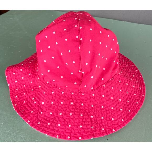 Carter's Toddler Sun Hat Pink with White Polka Dots Sun Hat 4-8 - Picture 8 of 10